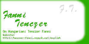 fanni tenczer business card